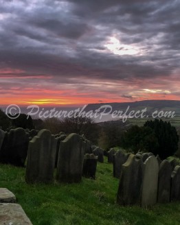 Robinhoods Bay Sunrise with Gravestones
